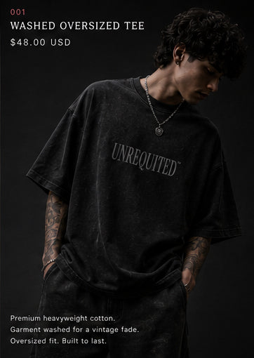Washed black oversized tee