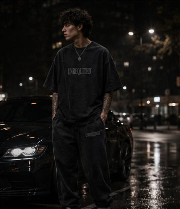 Washed black oversized tee